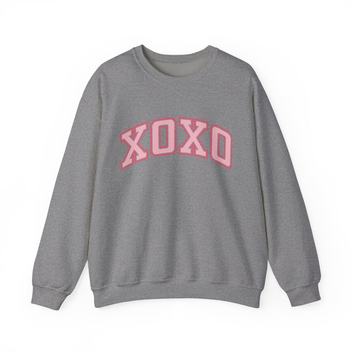 XOXO Pink Varsity Crewneck Sweatshirt
