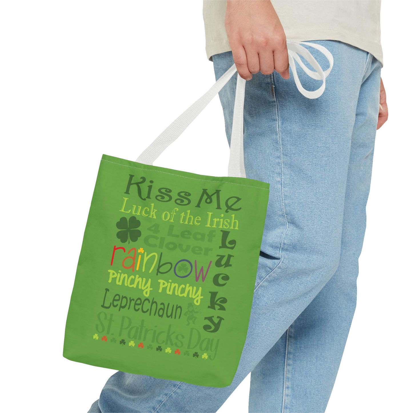St. Patrick's Word Riot Green Tote Bag — Bold Typographic Holiday Tote - 3 Sizes