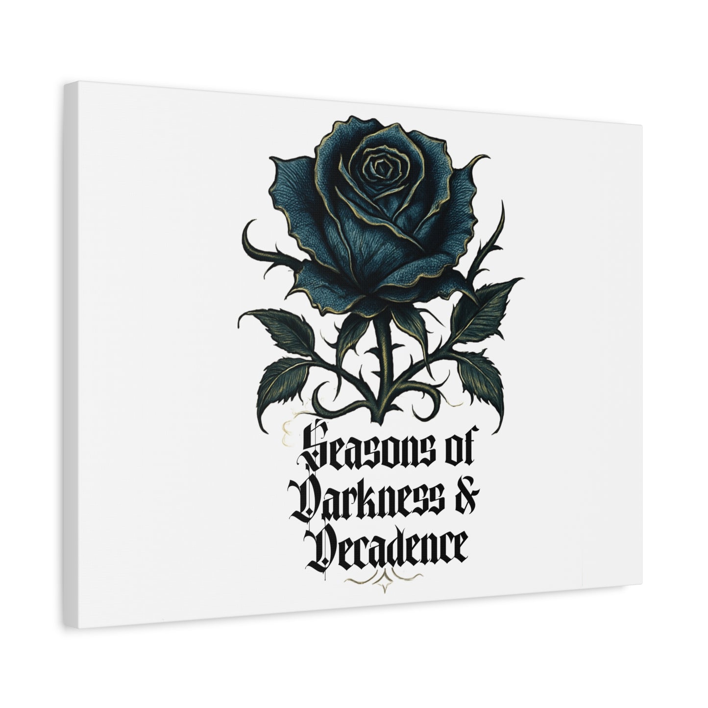 Canvas Wall Art — Gothic Blue Rose "Seasons of Darkness & Decadence"