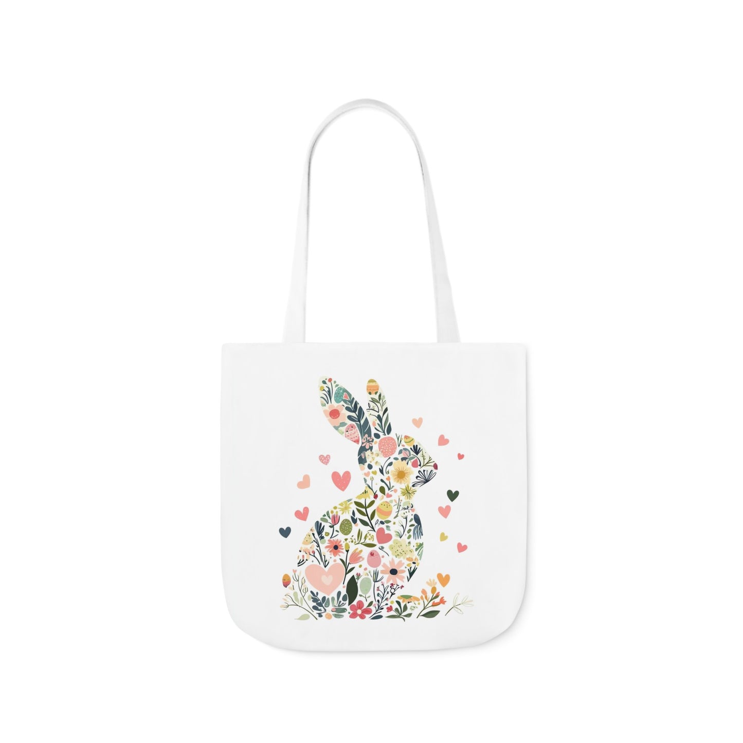 Floral Bunny Canvas Tote Bag