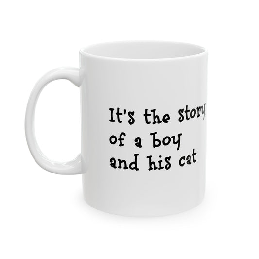 Story of a Boy and His Cat Ceramic Coffee Mug (11oz, 15oz)