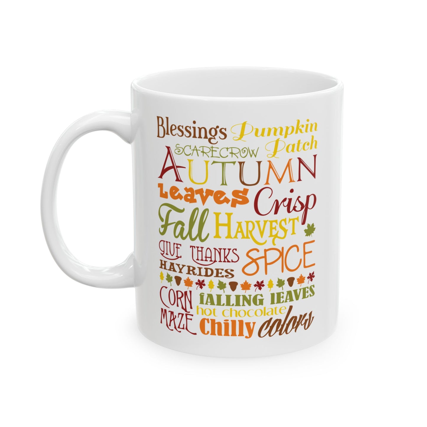 Autumn Blessings Ceramic Mug - Fall-Inspired 11oz & 15oz Coffee Cup for Cozy Moments