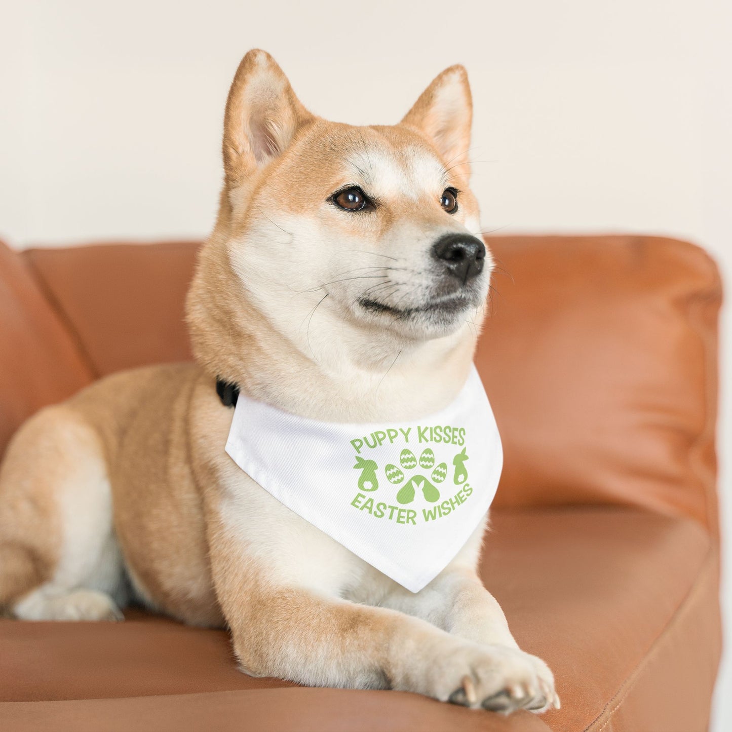Green Easter Themed Pet Bandana Collar for Dogs