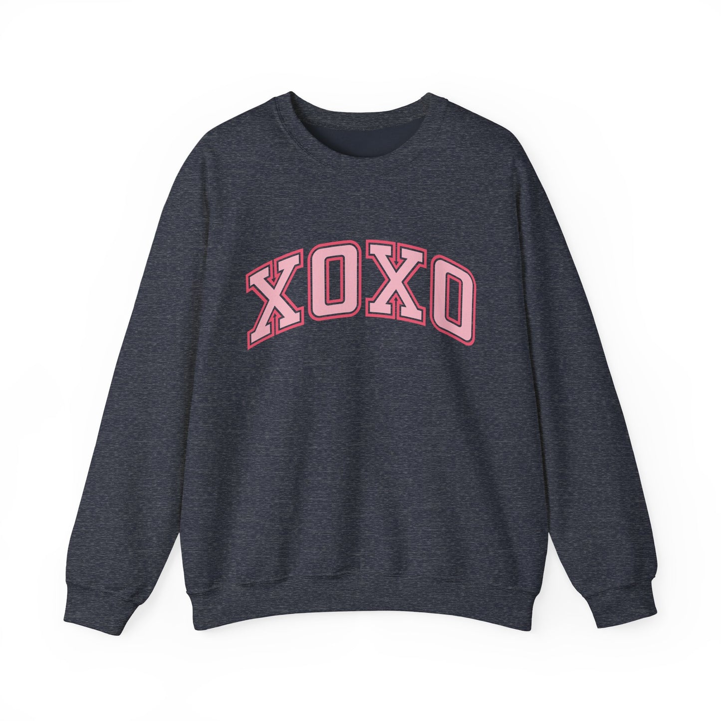 XOXO Pink Varsity Crewneck Sweatshirt
