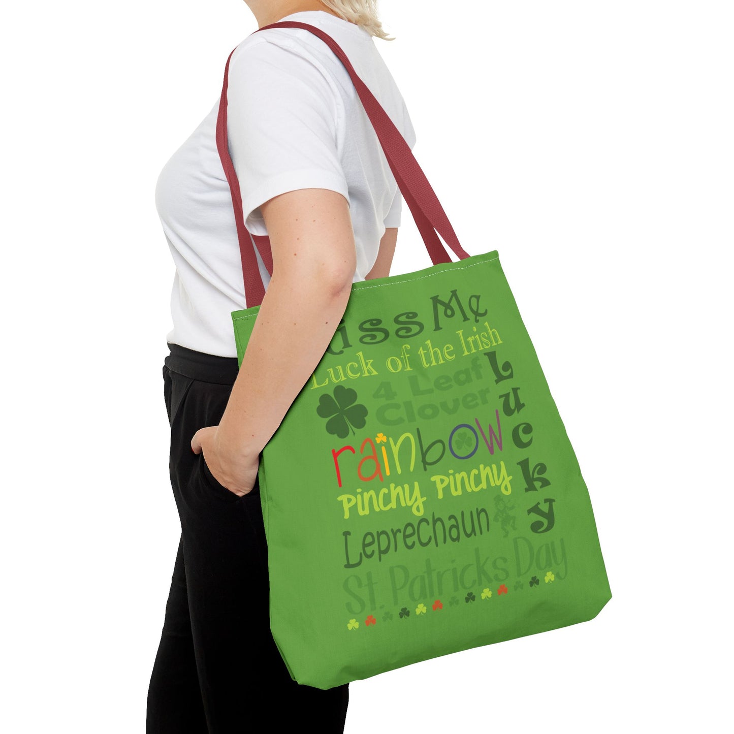 St. Patrick's Word Riot Green Tote Bag — Bold Typographic Holiday Tote - 3 Sizes