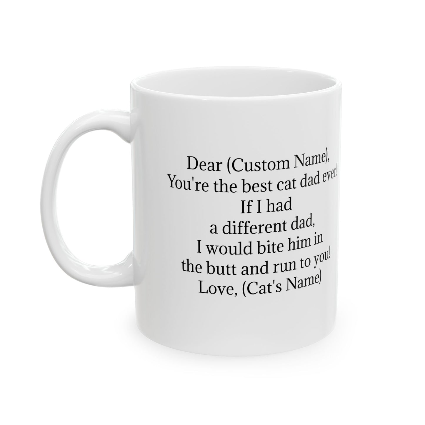 Personalized Ceramic Coffee Mug for Dad - Best Cat Dad Ever Gift
