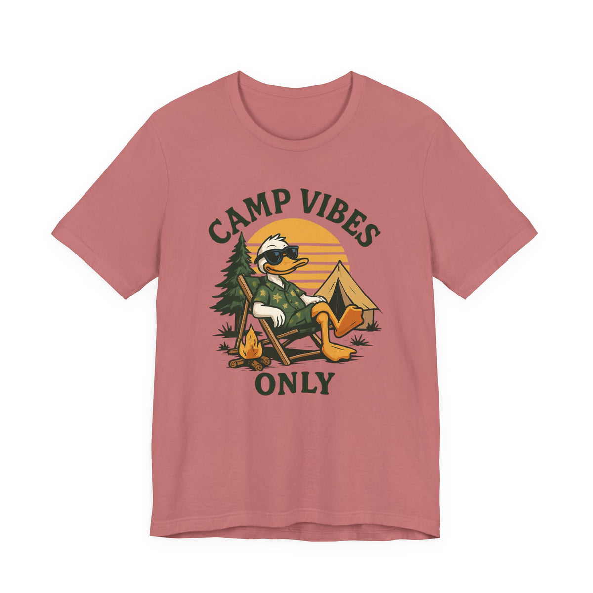 Camp Vibes Only T-Shirt — Retro Camping Duck Graphic Tee