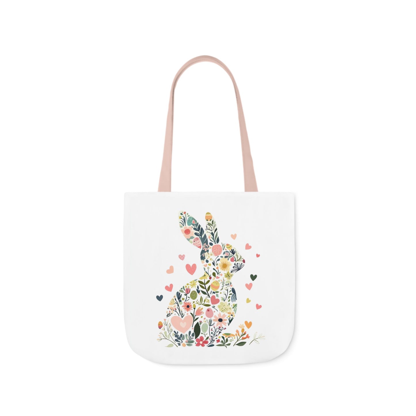 Floral Bunny Canvas Tote Bag