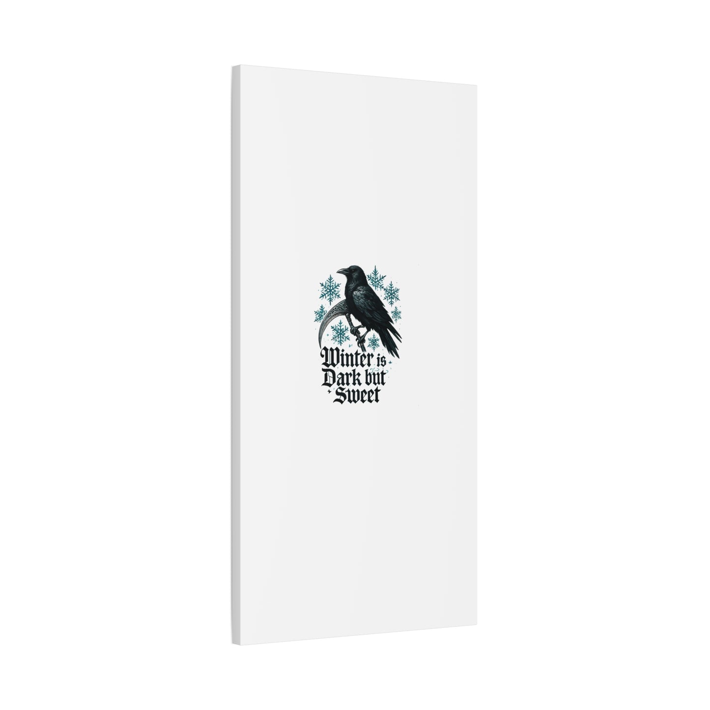 Raven Winter Canvas Art — “Winter is Dark but Sweet” Stretched Matte Print