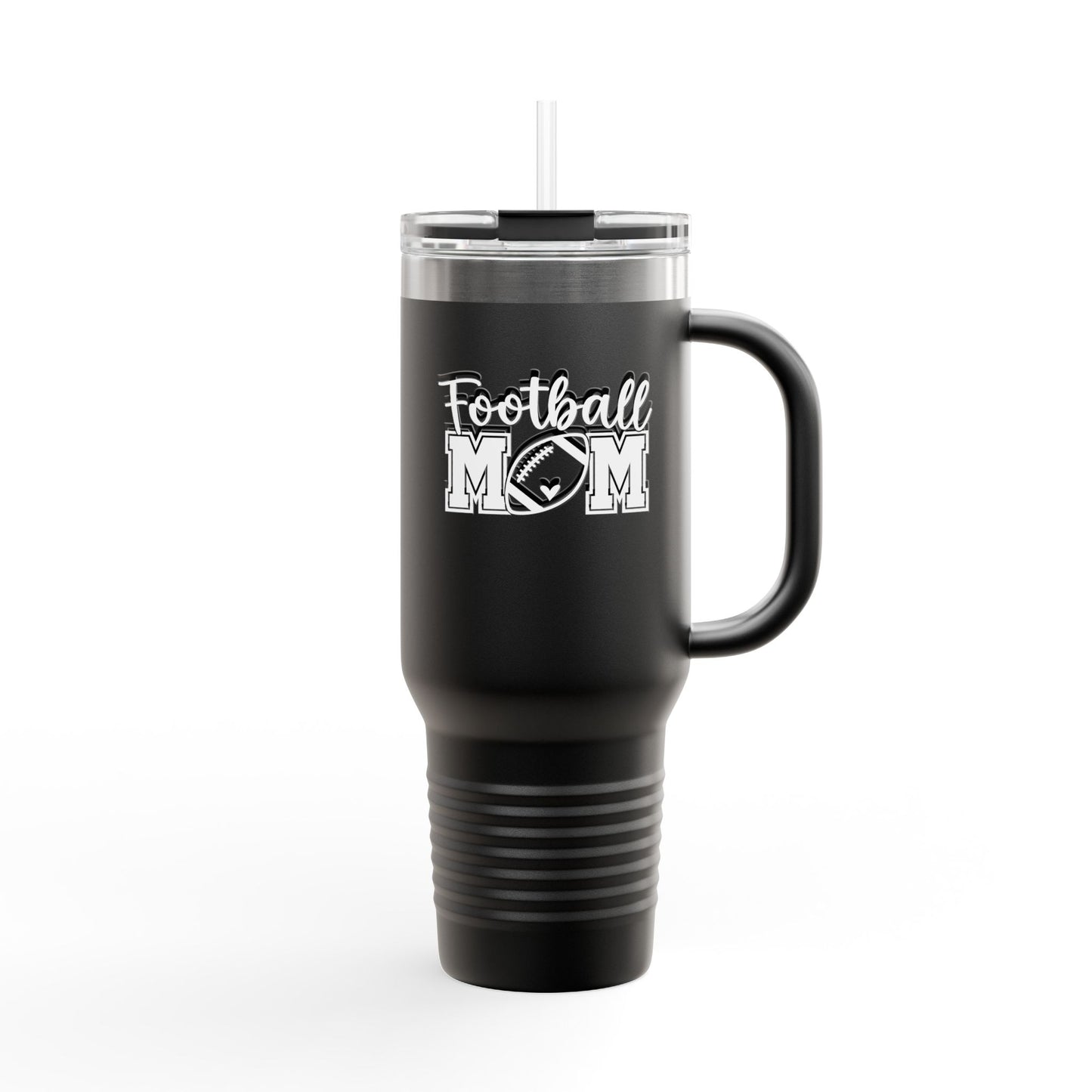 Football Mom Insulated Travel Mug 40oz – Cool-Handled Stainless Tumbler for Game Days