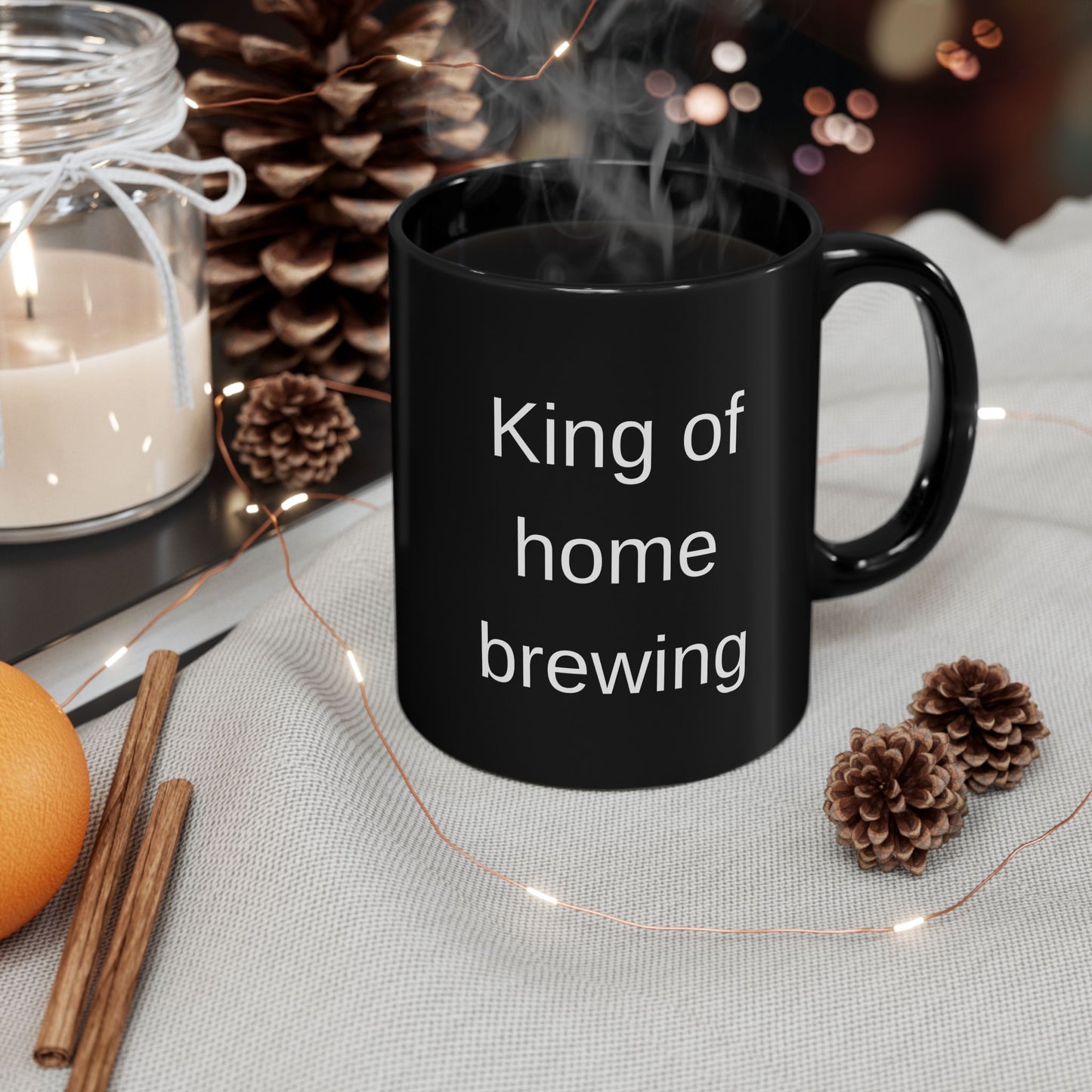 King of Home Brewing Black Mug (11 oz & 15 oz)