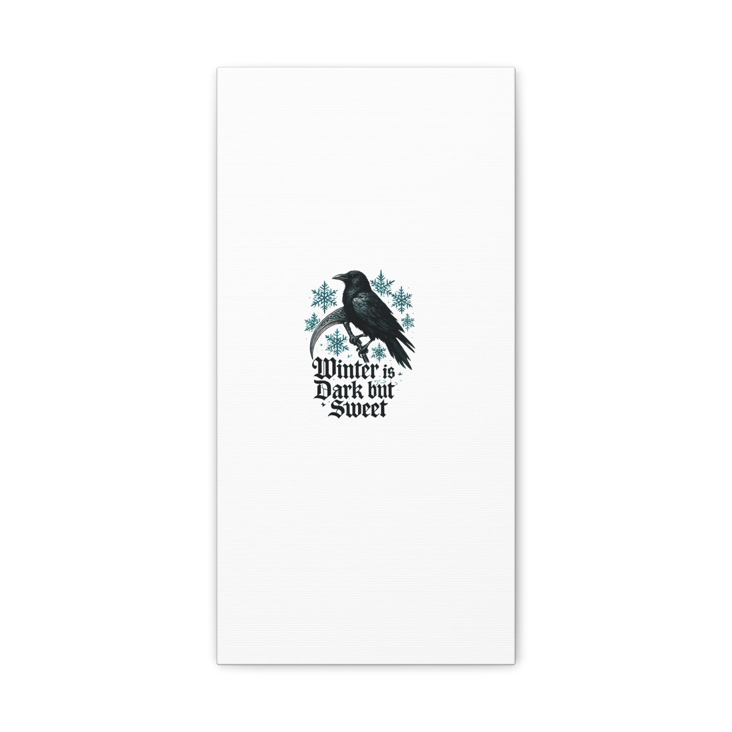 Raven Winter Canvas Art — “Winter is Dark but Sweet” Stretched Matte Print