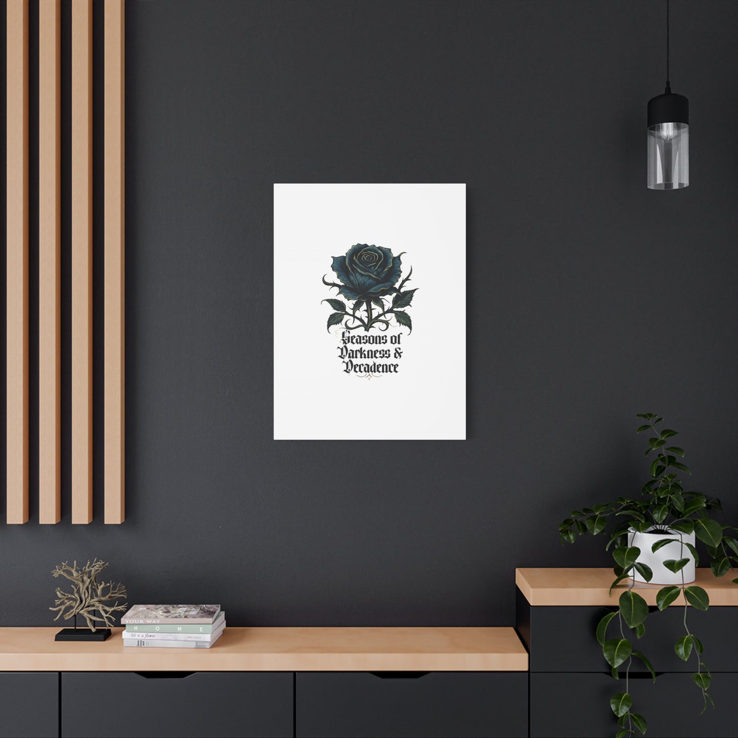 Canvas Wall Art — Gothic Blue Rose "Seasons of Darkness & Decadence"