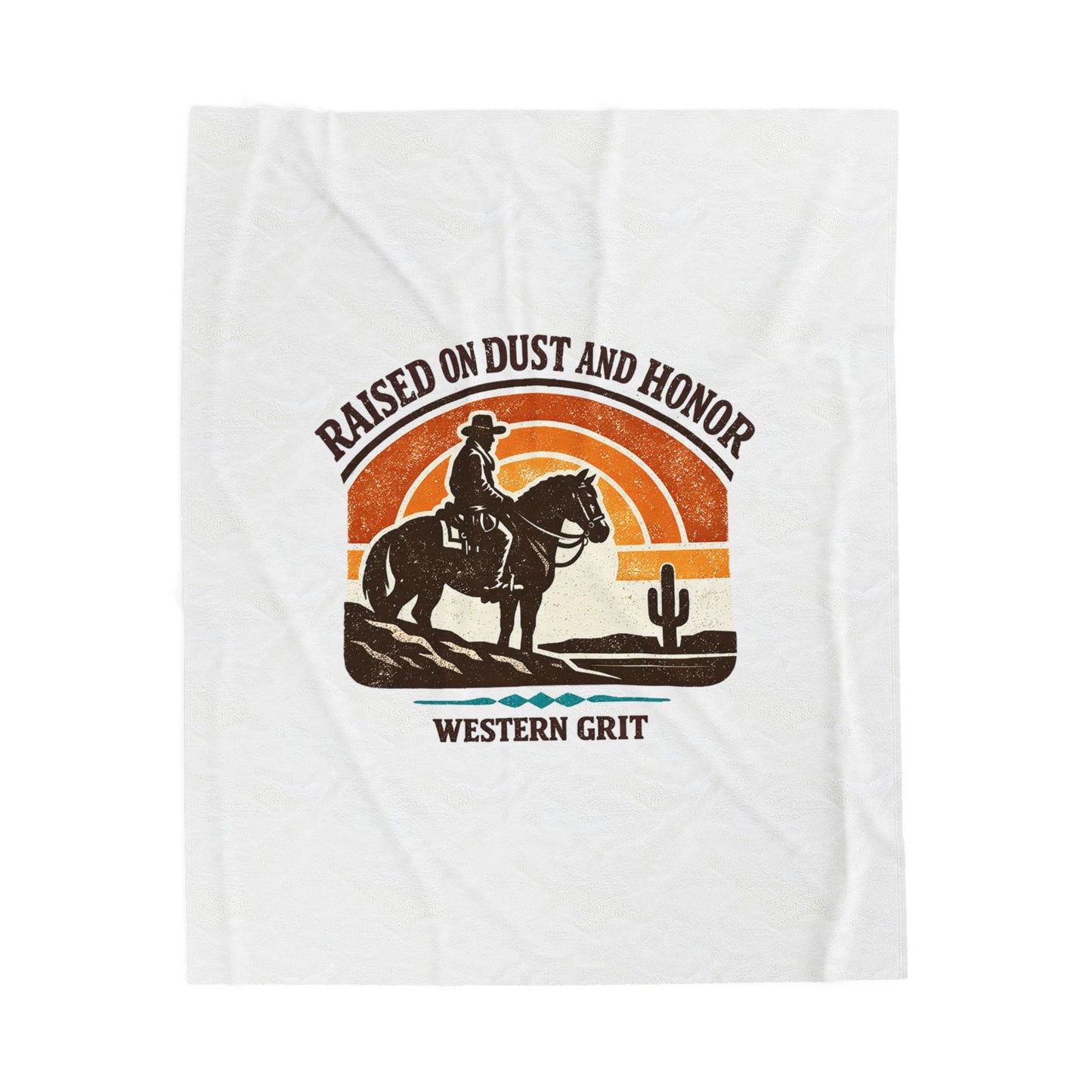 Raised on Dust and Honor Velveteen Plush Blanket | Western, Cowboy, Vintage Americana