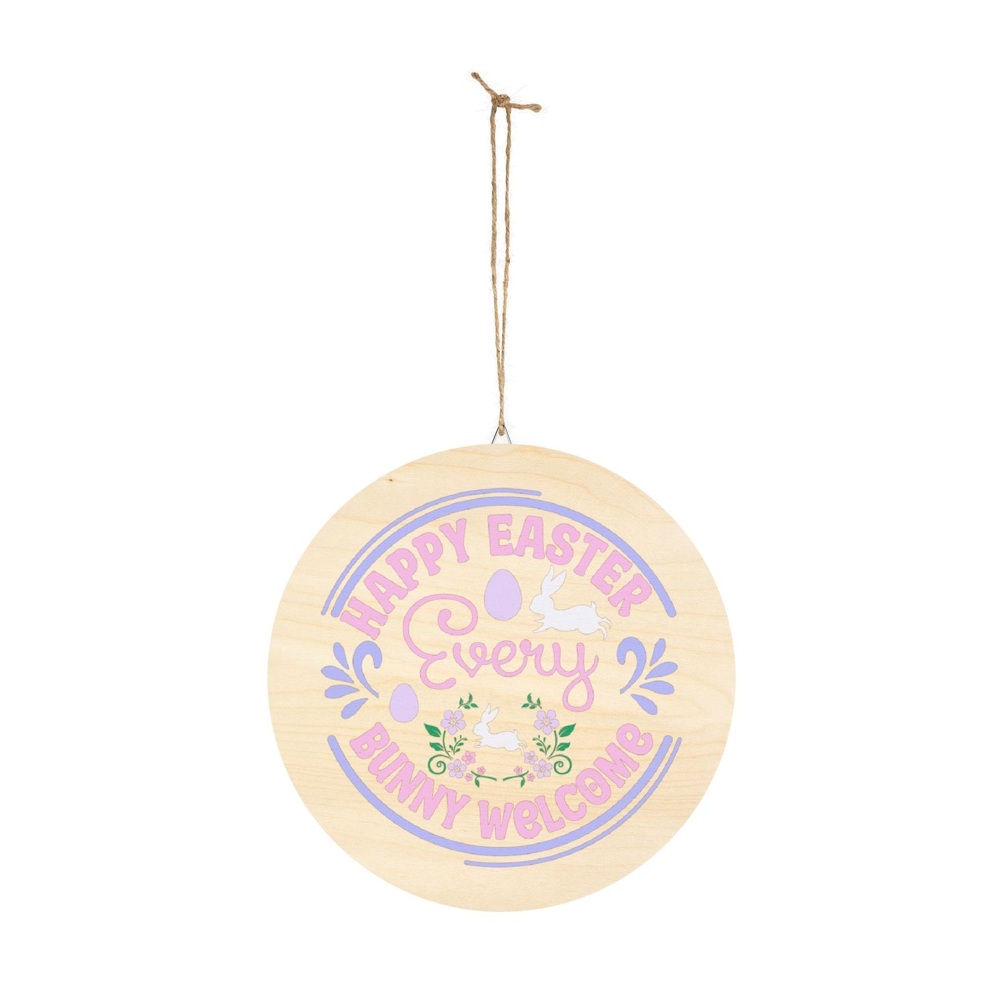 Easter Welcome Wood Sign - Bunny Decor