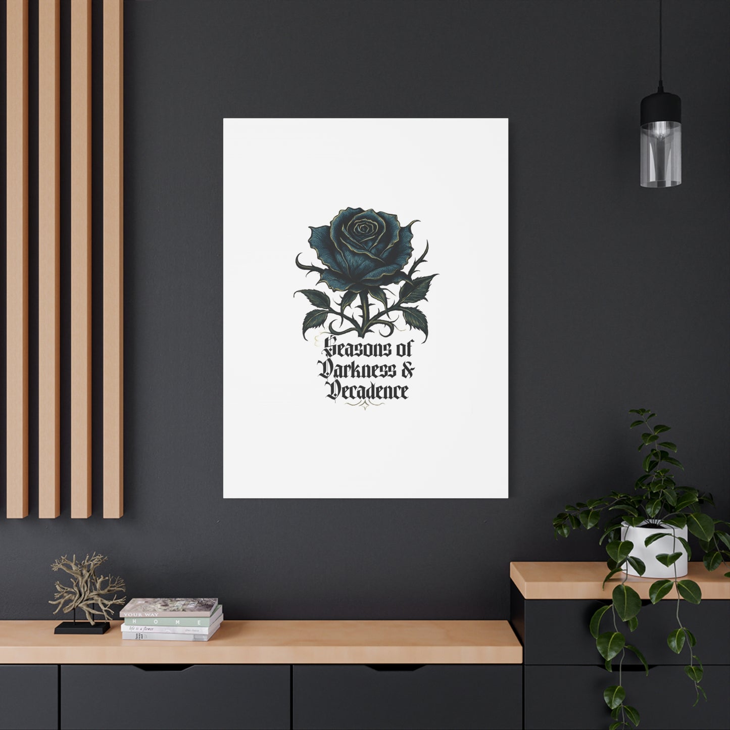 Canvas Wall Art — Gothic Blue Rose "Seasons of Darkness & Decadence"