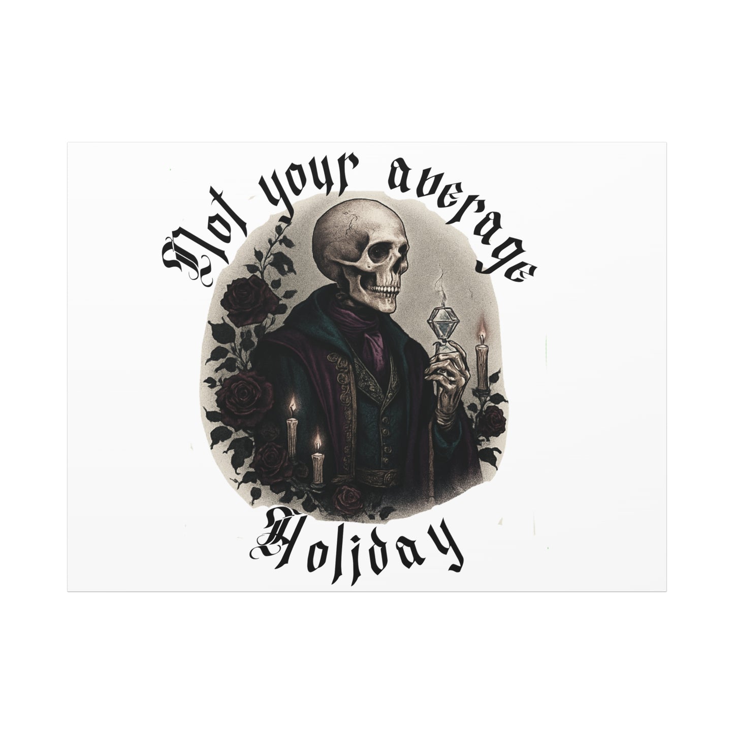 Skull Portrait Canvas Print — "Not Your Average Holiday" Gothic Wall Art