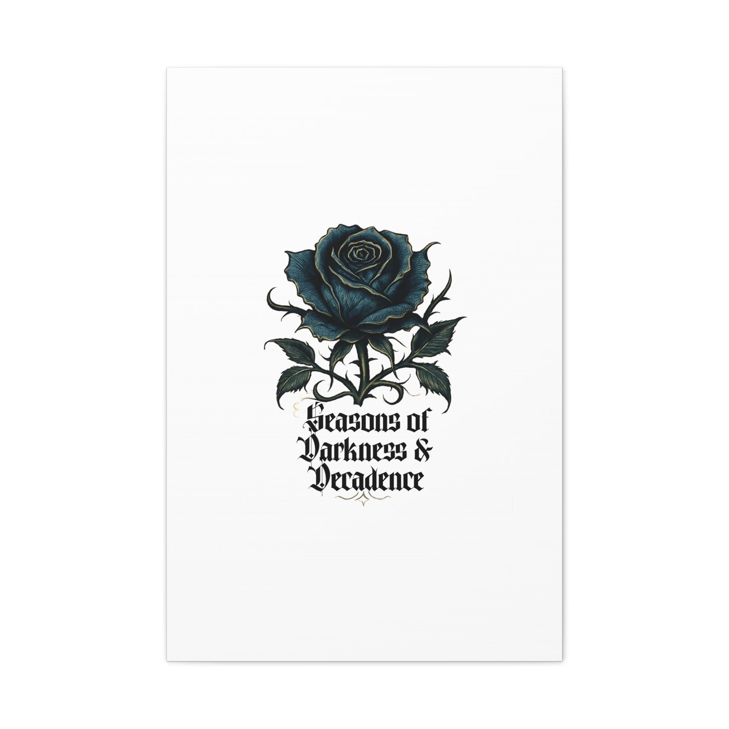 Canvas Wall Art — Gothic Blue Rose "Seasons of Darkness & Decadence"