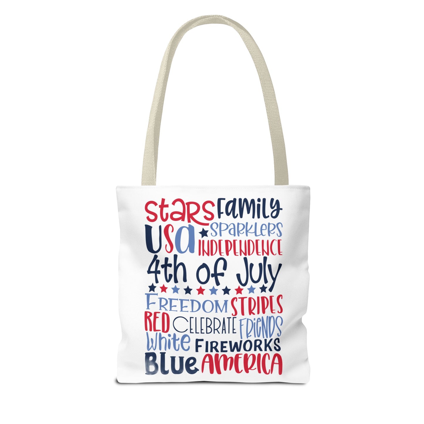 4th of July Tote Bag - USA Patriotic Stars & Stripes Independence Day Tote
