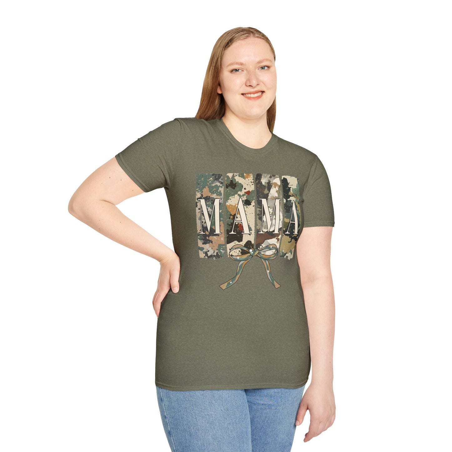 Camo Mama Mother's Day Softstyle T-Shirt - Perfect Gift for Military Moms