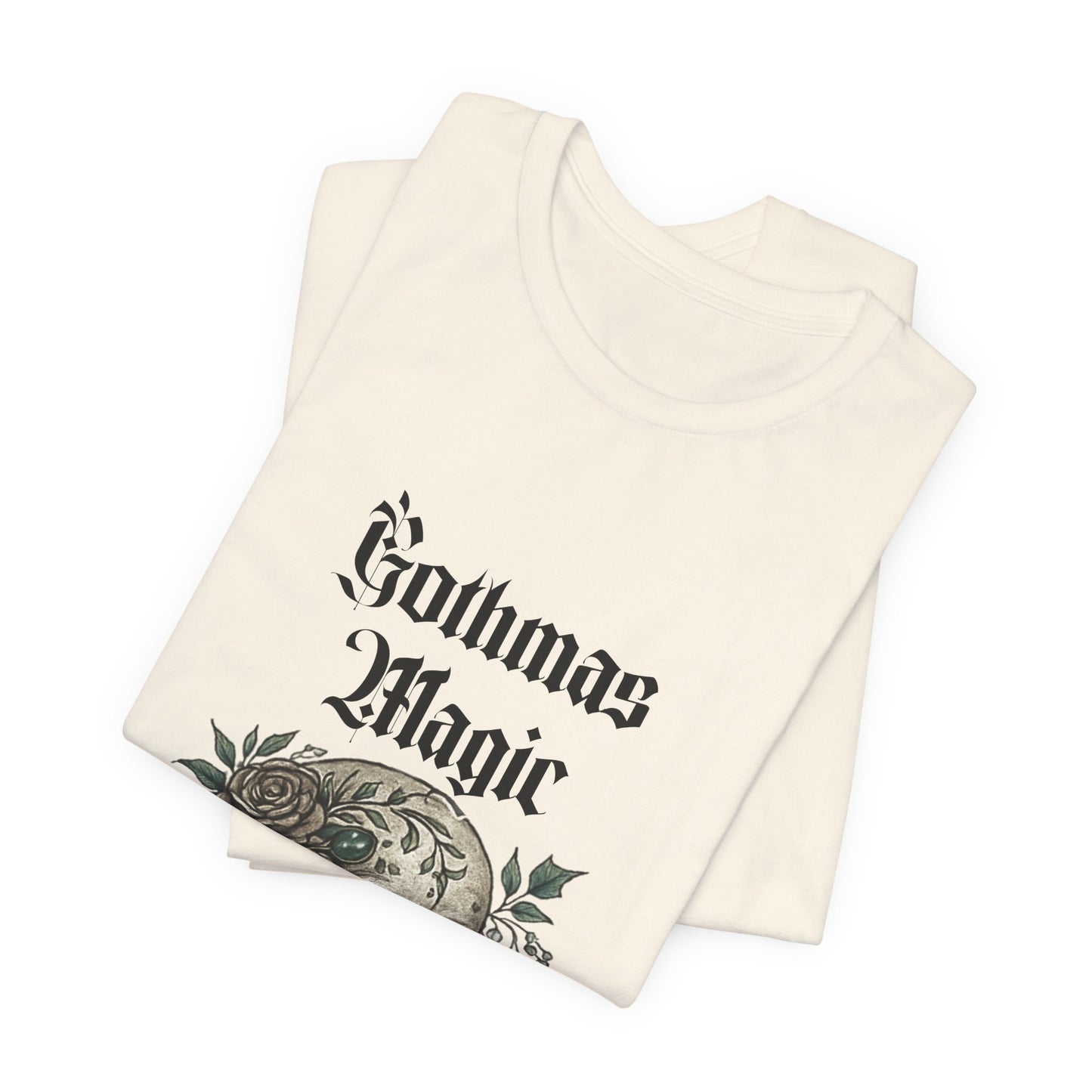 Gothmas Magic Skull Tee — Gothic Holiday Skull & Rose T-Shirt
