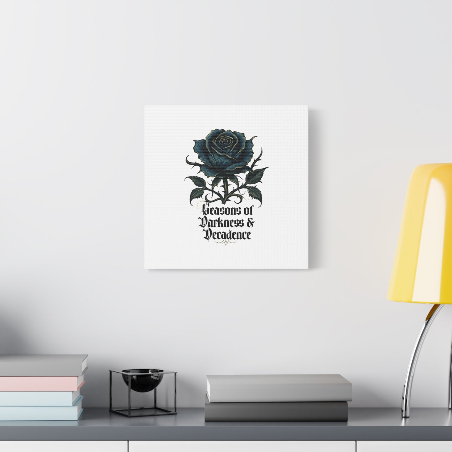 Canvas Wall Art — Gothic Blue Rose "Seasons of Darkness & Decadence"
