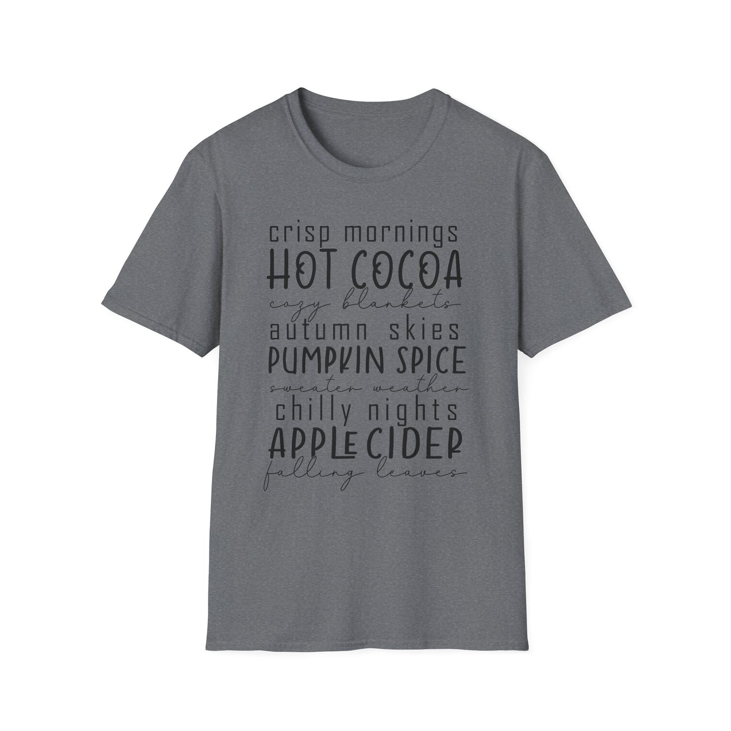 Cozy Fall T-Shirt | Autumn Vibes Shirt, Pumpkin Spice Tee, Hot Cocoa Top, Seasonal Casual Wear, Thanksgiving Gift