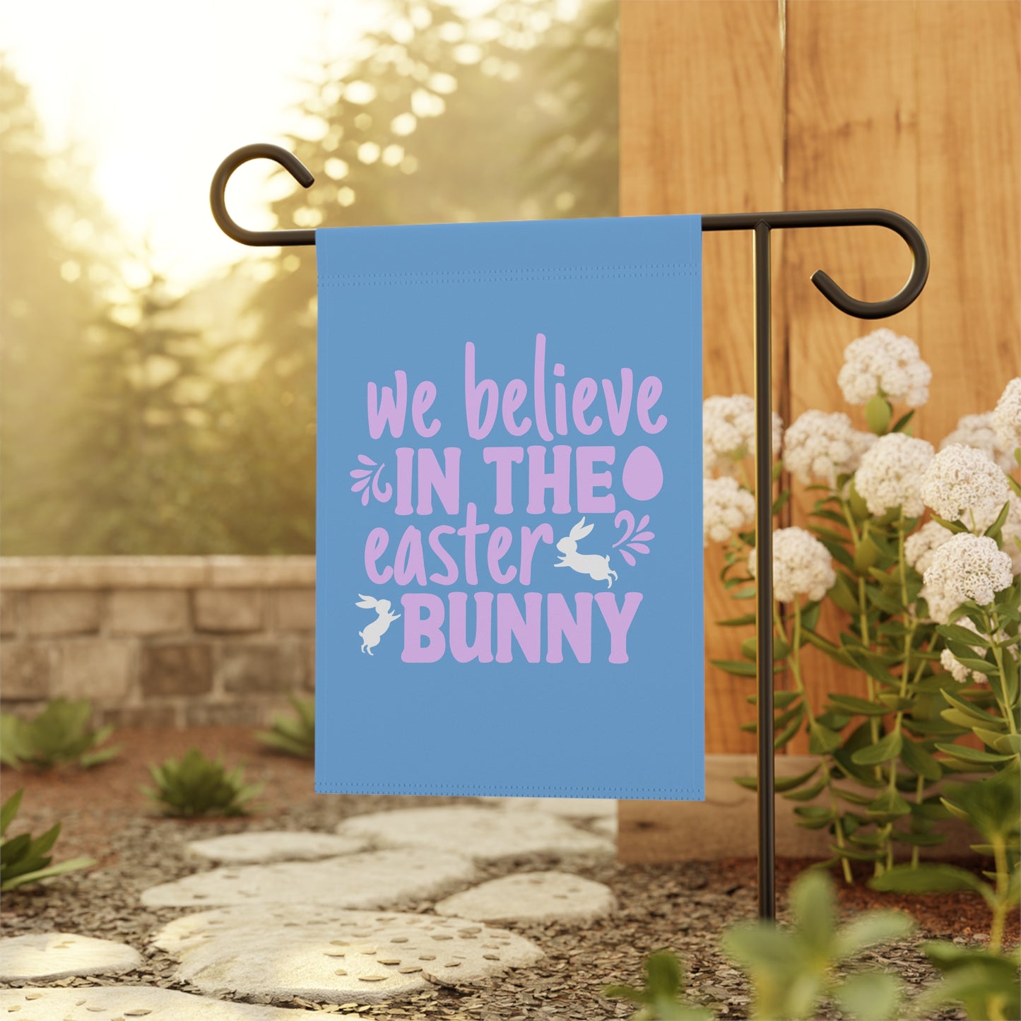 Easter Garden Flag - "We Believe in the Easter Bunny"