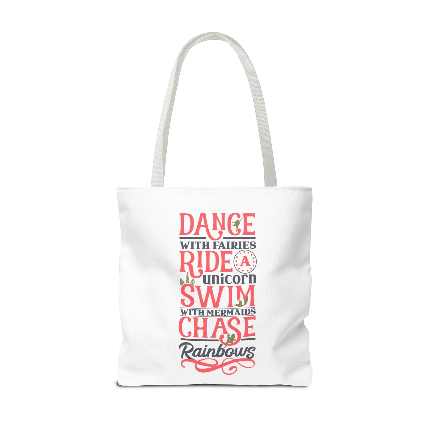 Whimsical Adventure Tote Bag - Dance with Fairies, Ride Unicorns, Swim with Mermaids