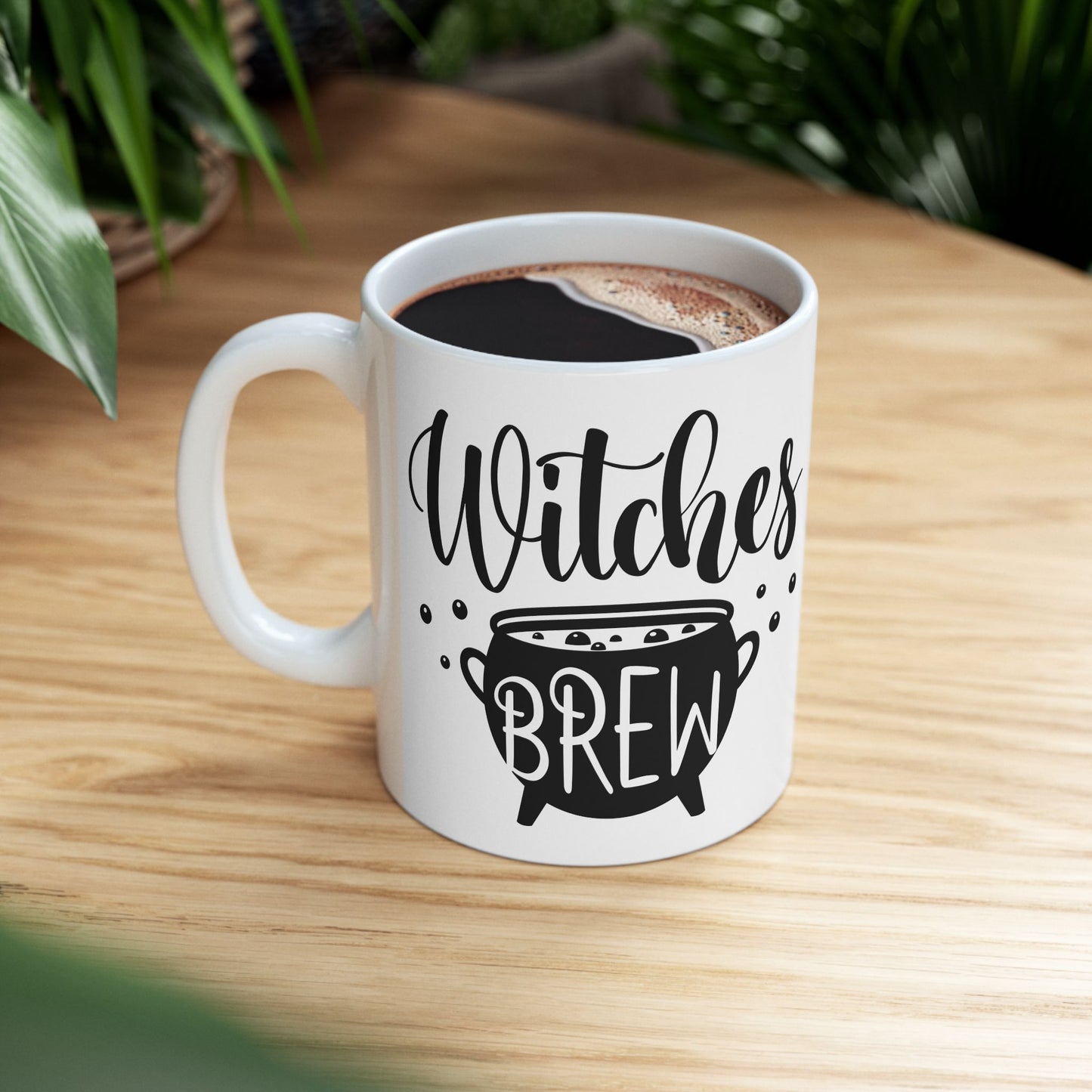 Witches Brew Ceramic Mug — Halloween Spell Cauldron Coffee Cup (11oz & 15oz)