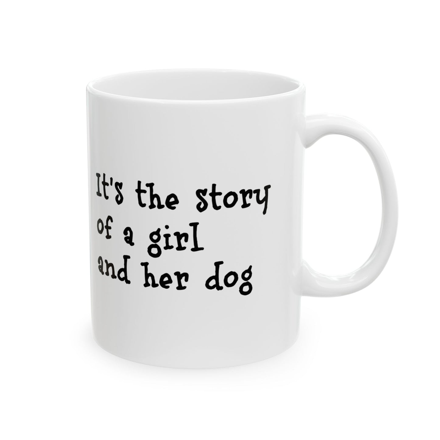 Girl and Her Dog Ceramic Coffee Mug (11oz, 15oz)