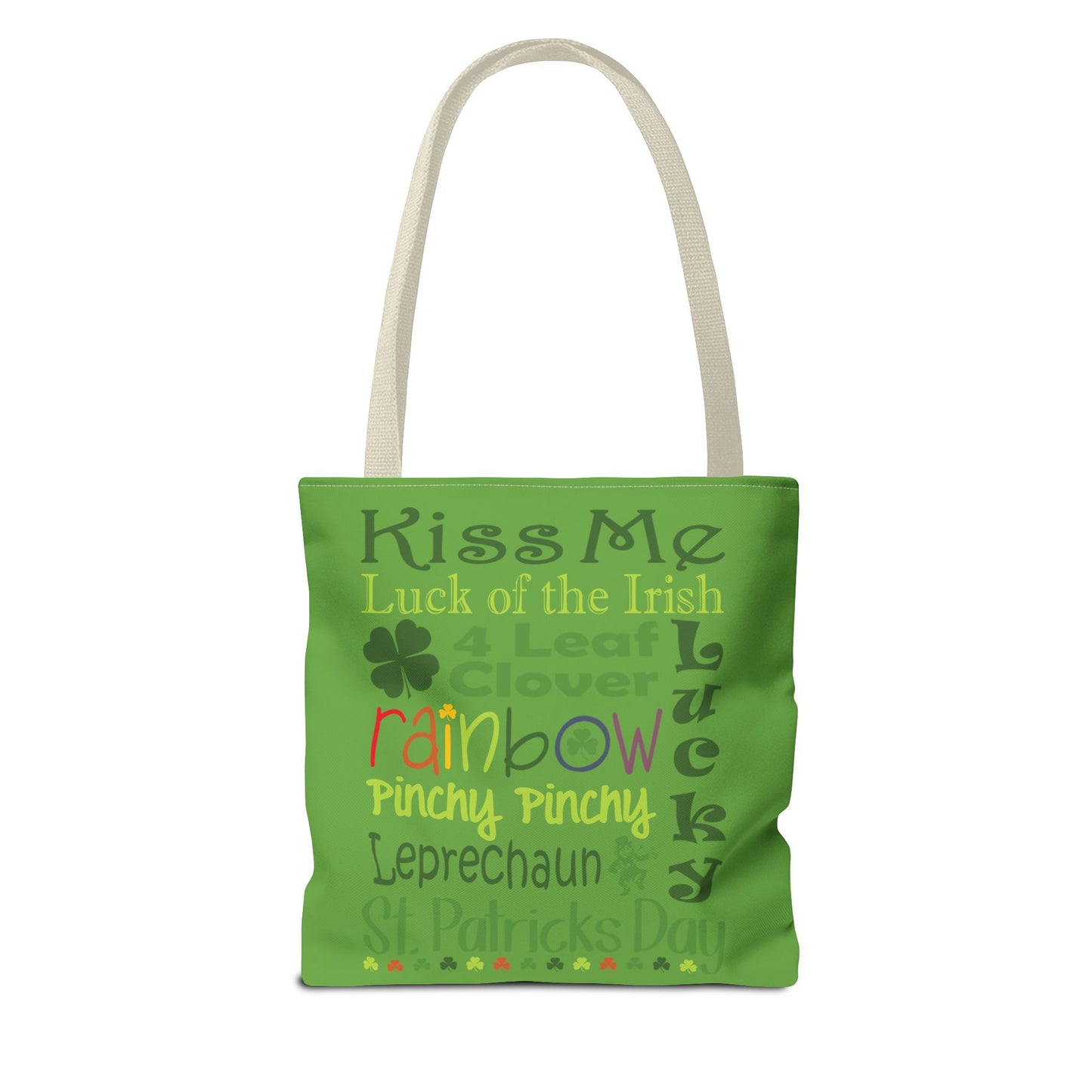 St. Patrick's Word Riot Green Tote Bag — Bold Typographic Holiday Tote - 3 Sizes