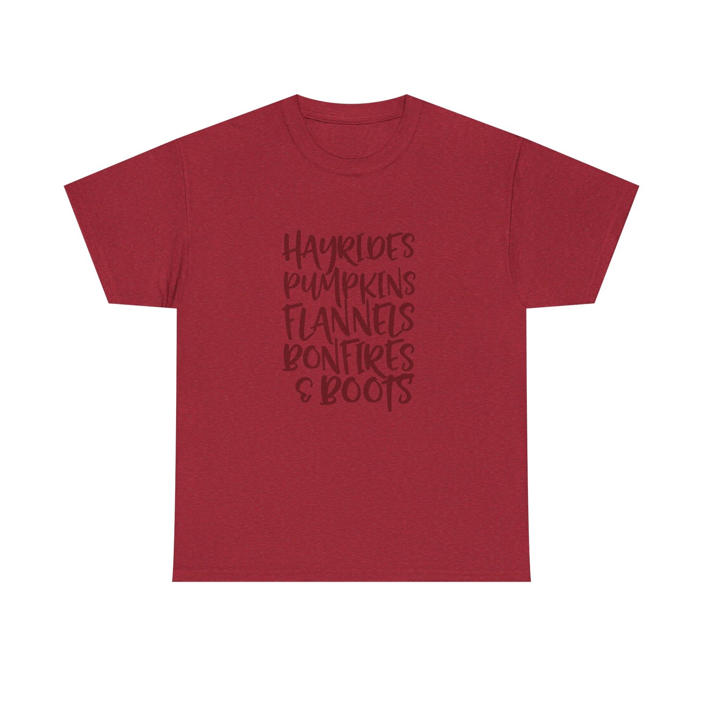 Hayrides, Pumpkins, Flannels Autumn Unisex Thanksgiving Tee