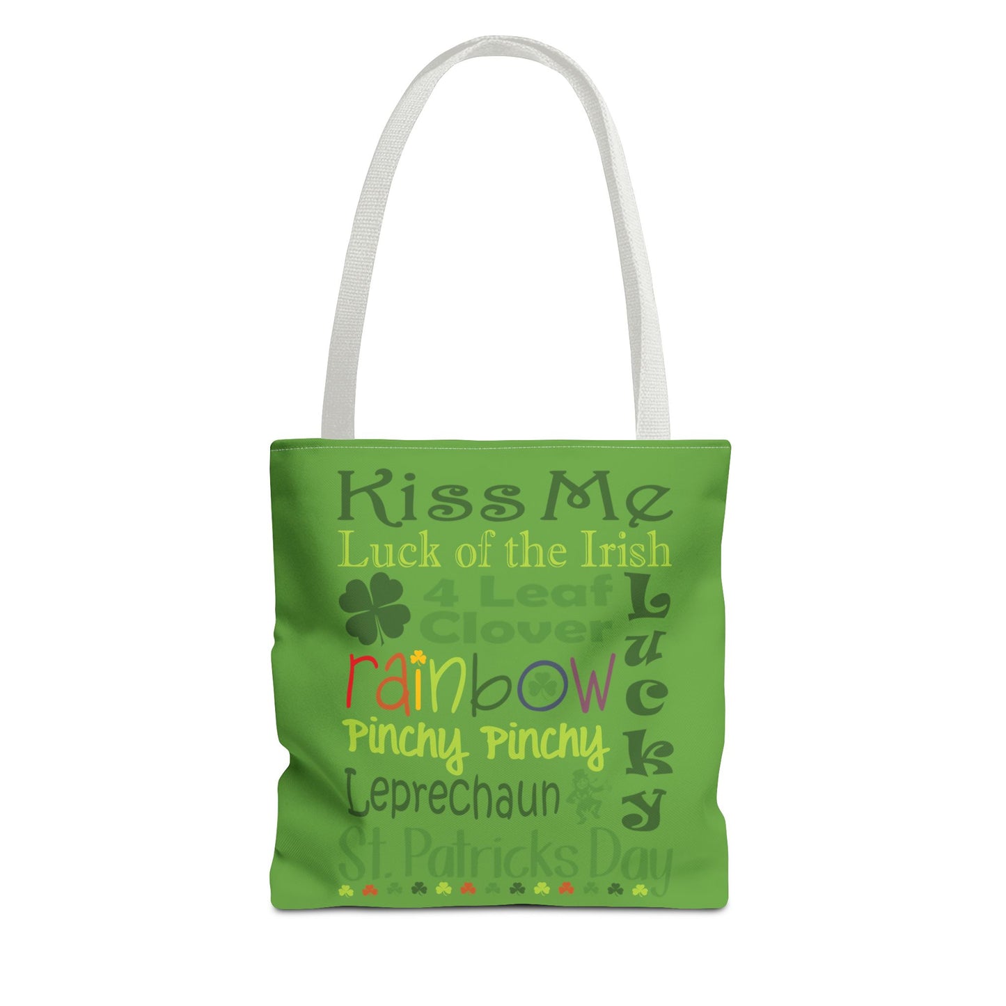 St. Patrick's Word Riot Green Tote Bag — Bold Typographic Holiday Tote - 3 Sizes
