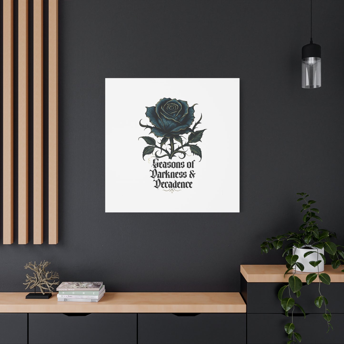 Canvas Wall Art — Gothic Blue Rose "Seasons of Darkness & Decadence"