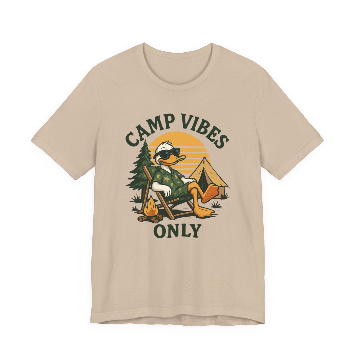 Camp Vibes Only T-Shirt — Retro Camping Duck Graphic Tee