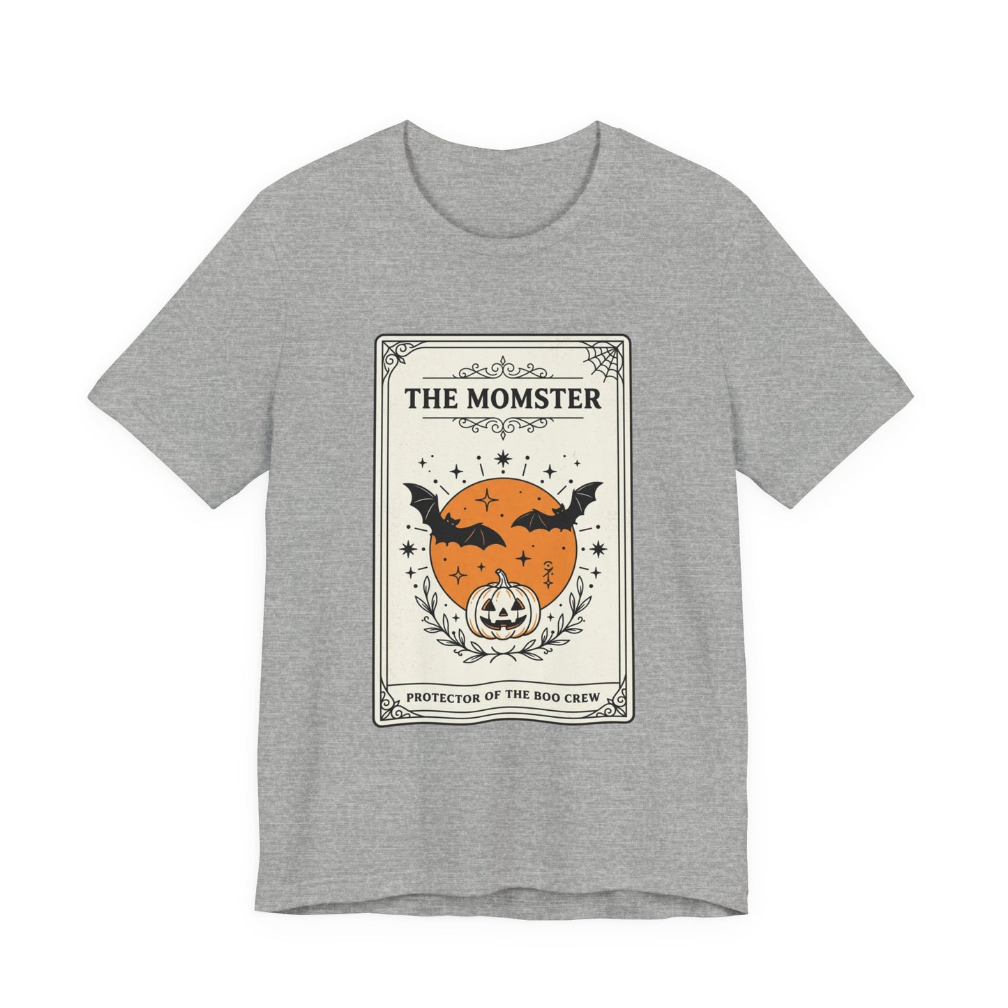 Momster Pumpkin Crest Tee | Halloween bats, spooky vintage orange