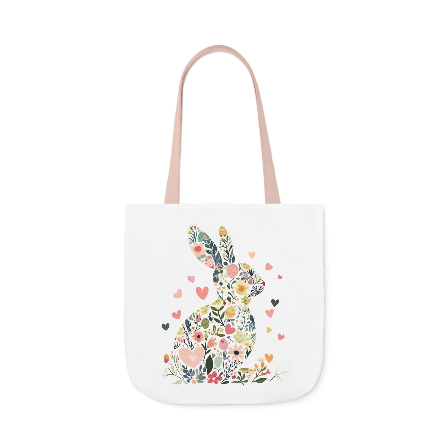Floral Bunny Canvas Tote Bag