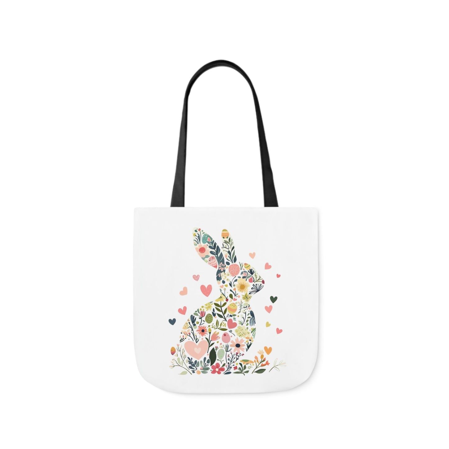 Floral Bunny Canvas Tote Bag