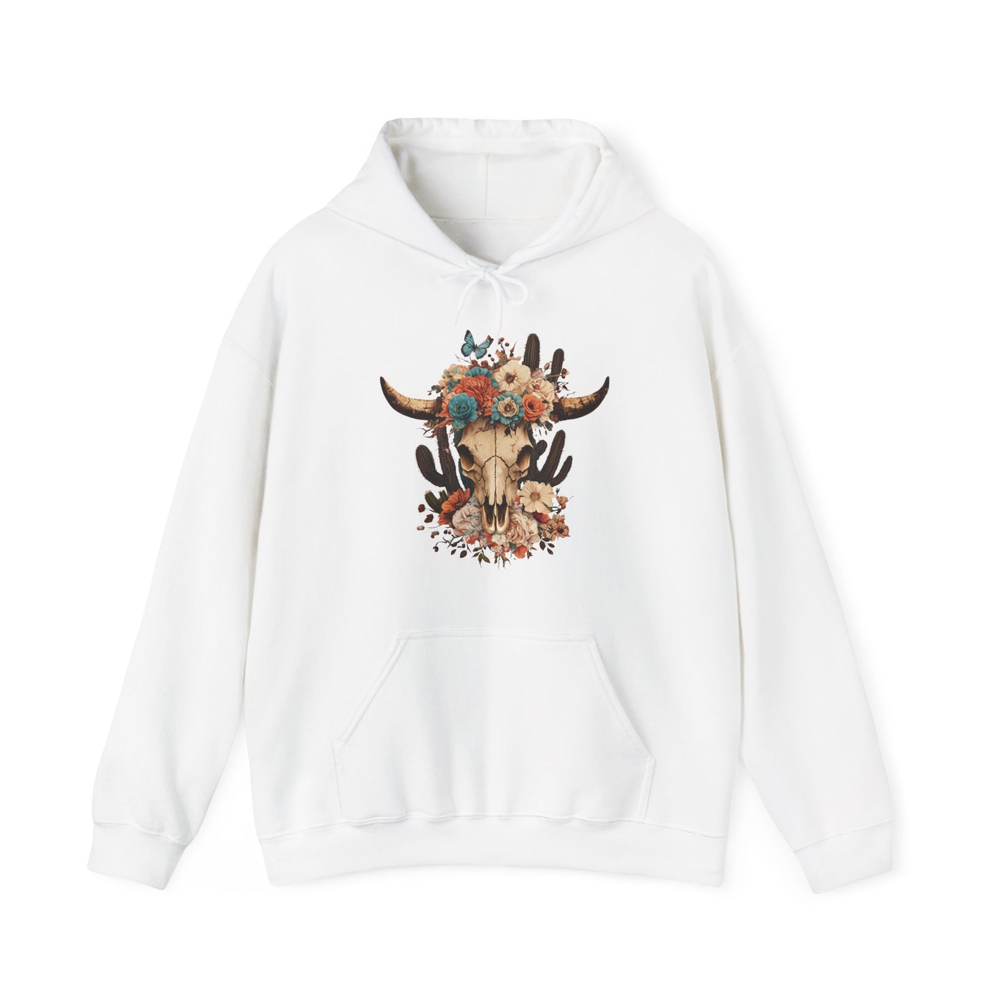 Floral Skull Women's Heavy Blend™ Hoodie, Perfect Gift for Mother's Day