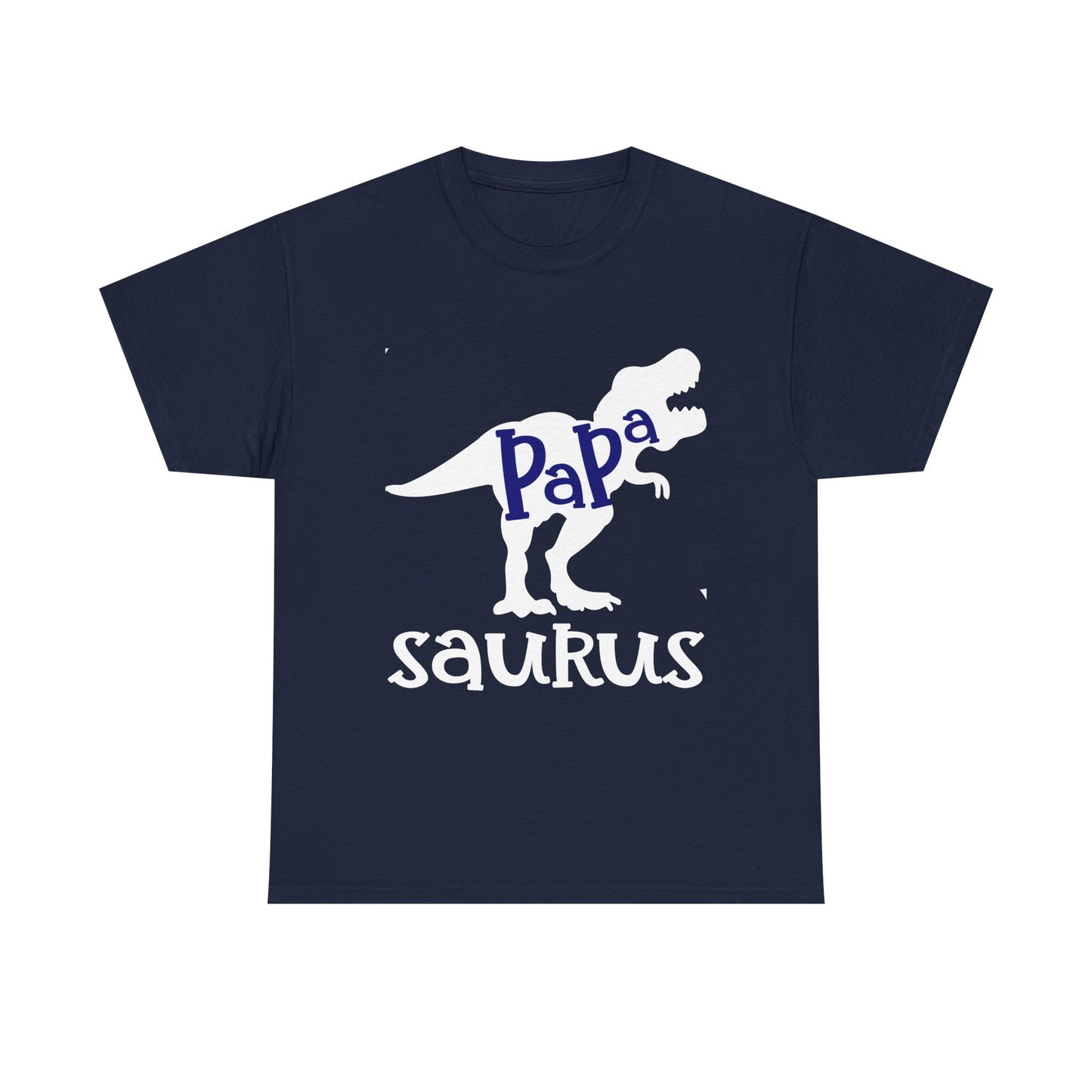Papa Saurus: The Ultimate Dinosaur Dad Unisex Heavy Cotton T-Shirt - Perfect Father's Day Gift for Prehistoric Parents
