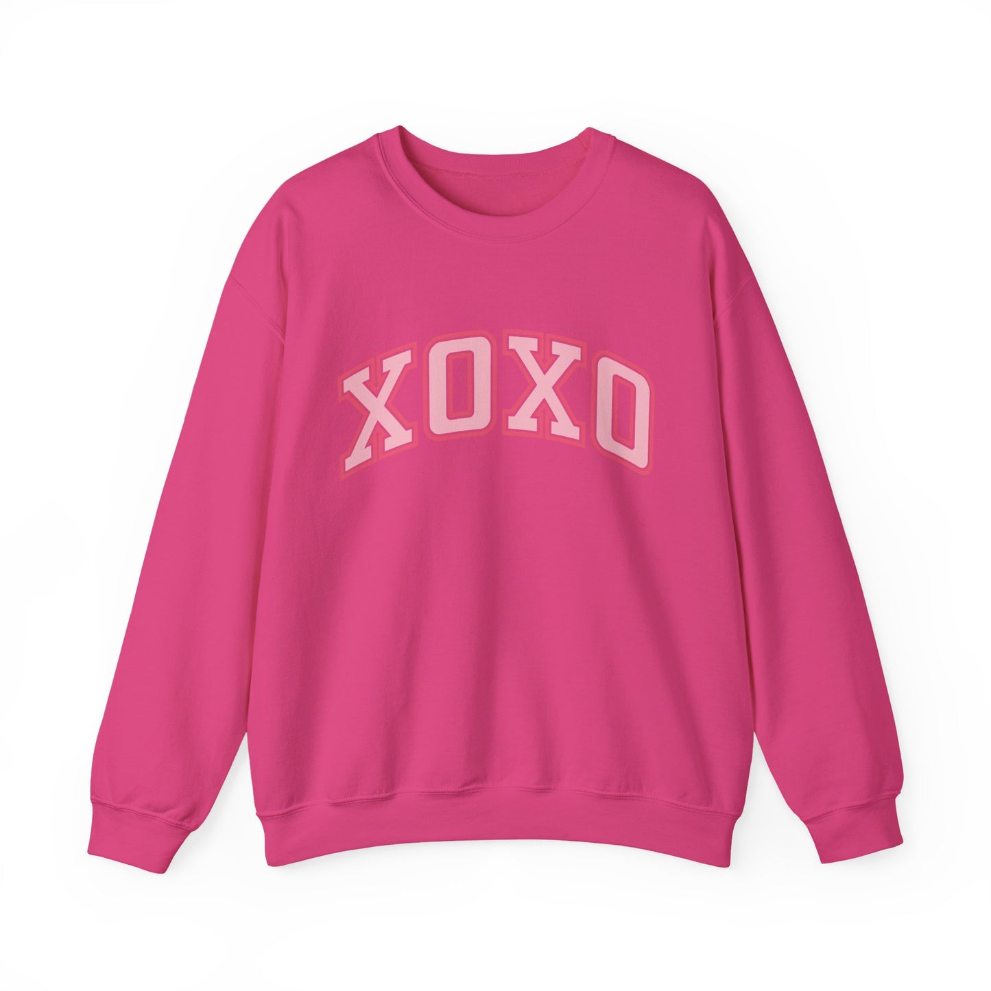 XOXO Pink Varsity Crewneck Sweatshirt