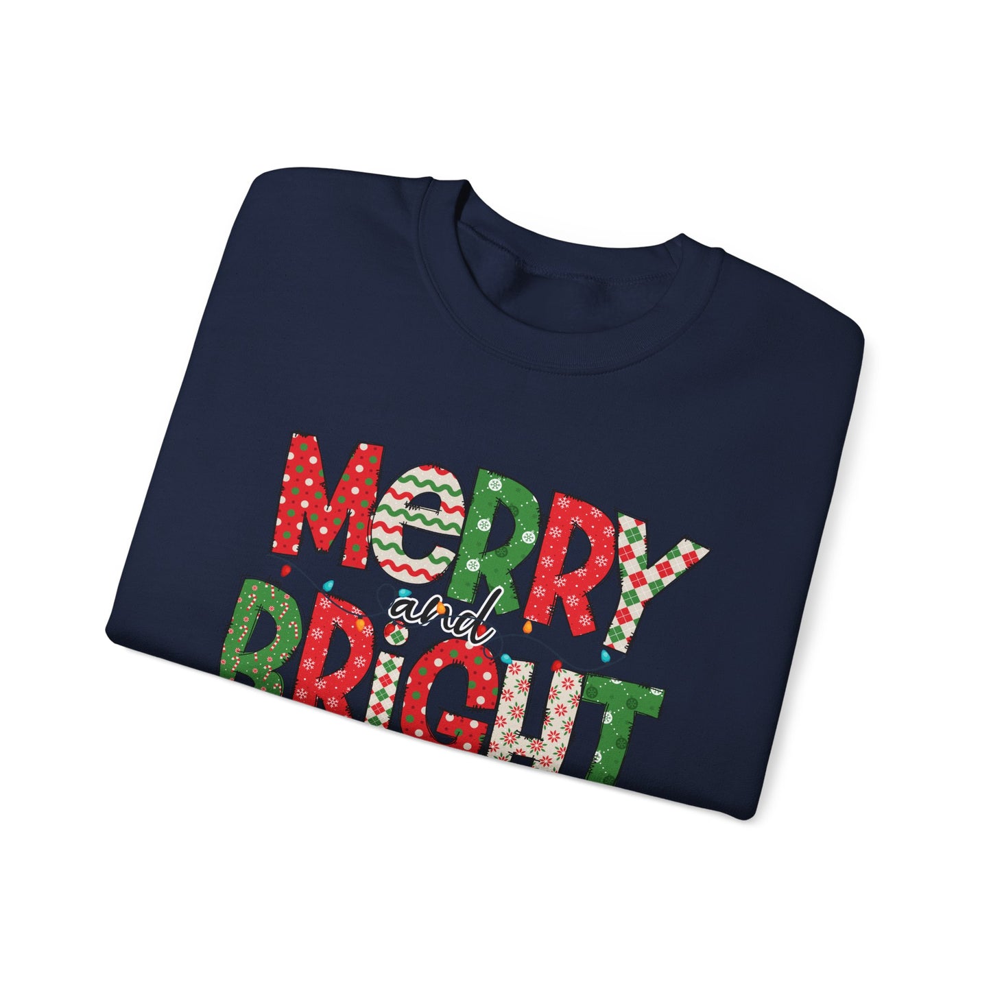 Merry and Bright Crewneck Sweatshirt — Festive Holiday Sweatshirt