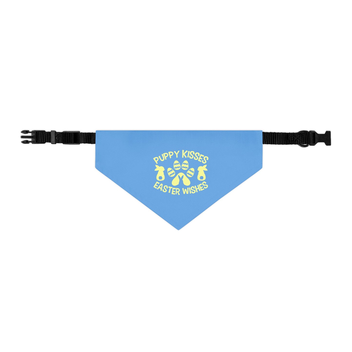 Yellow on Blue Easter-Themed Pet Bandana Collar