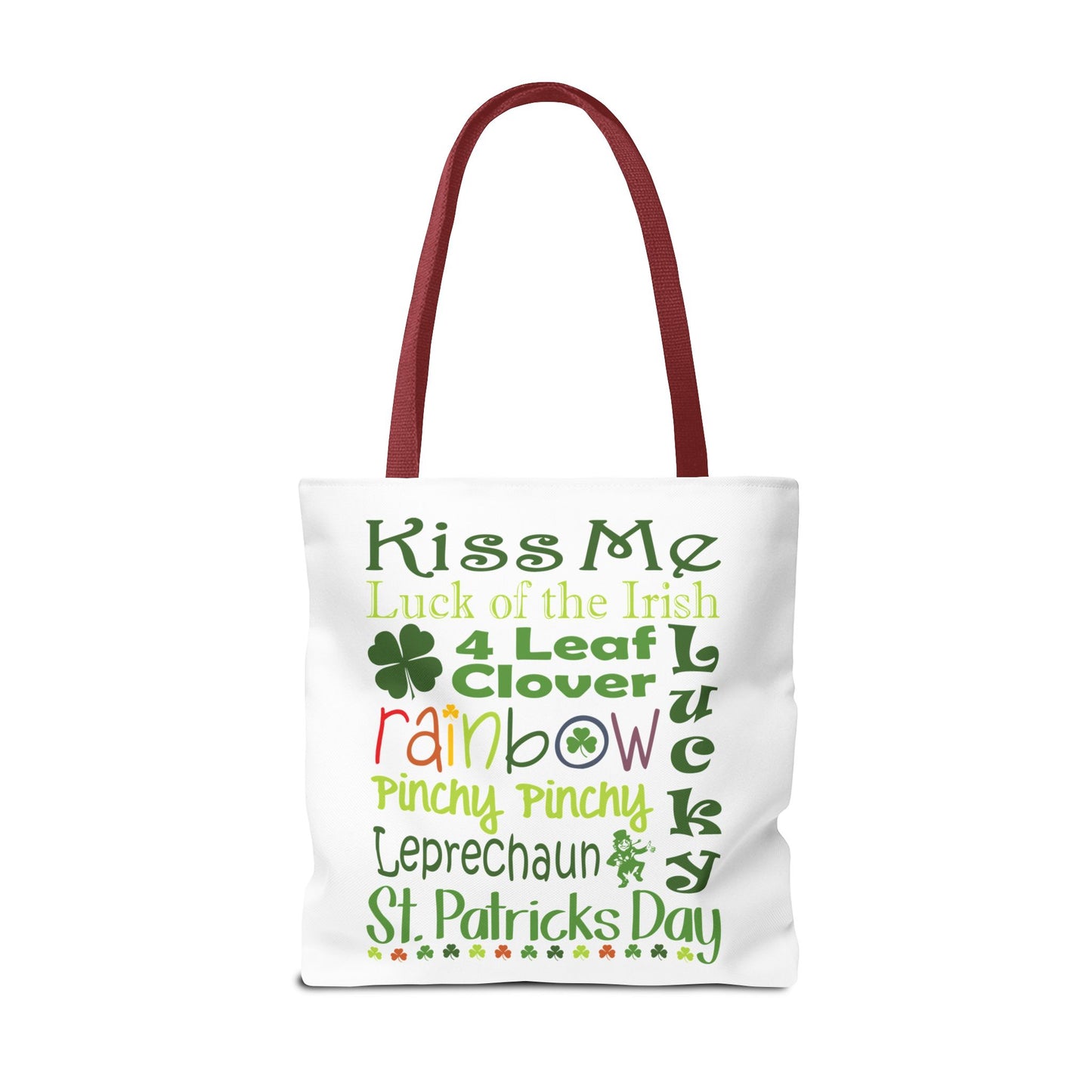 St. Patrick's Word Riot White Tote Bag — Bold Typographic Holiday Tote - 3 Sizes