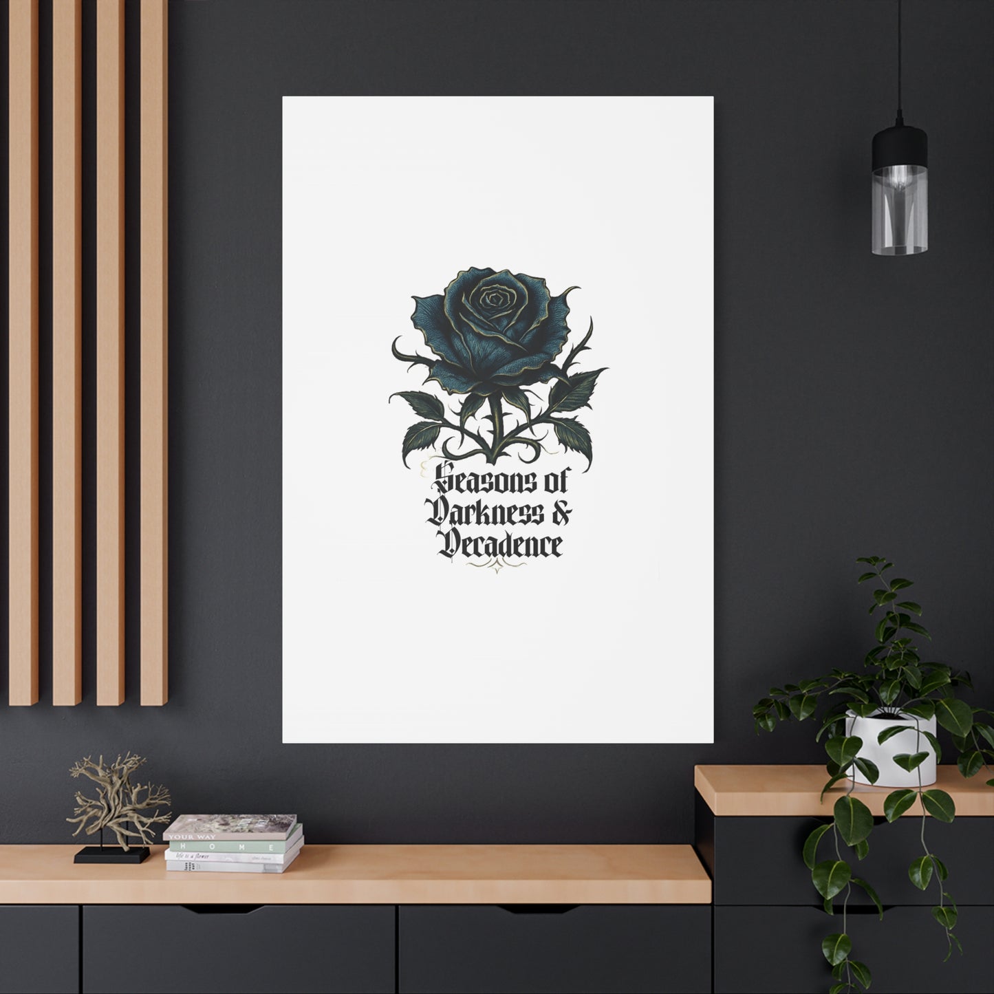 Canvas Wall Art — Gothic Blue Rose "Seasons of Darkness & Decadence"