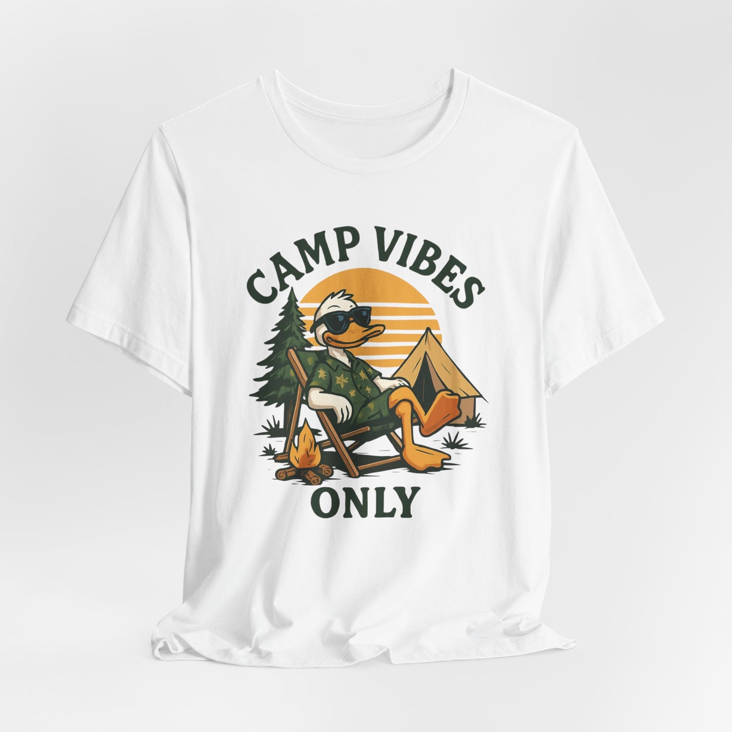 Camp Vibes Only T-Shirt — Retro Camping Duck Graphic Tee