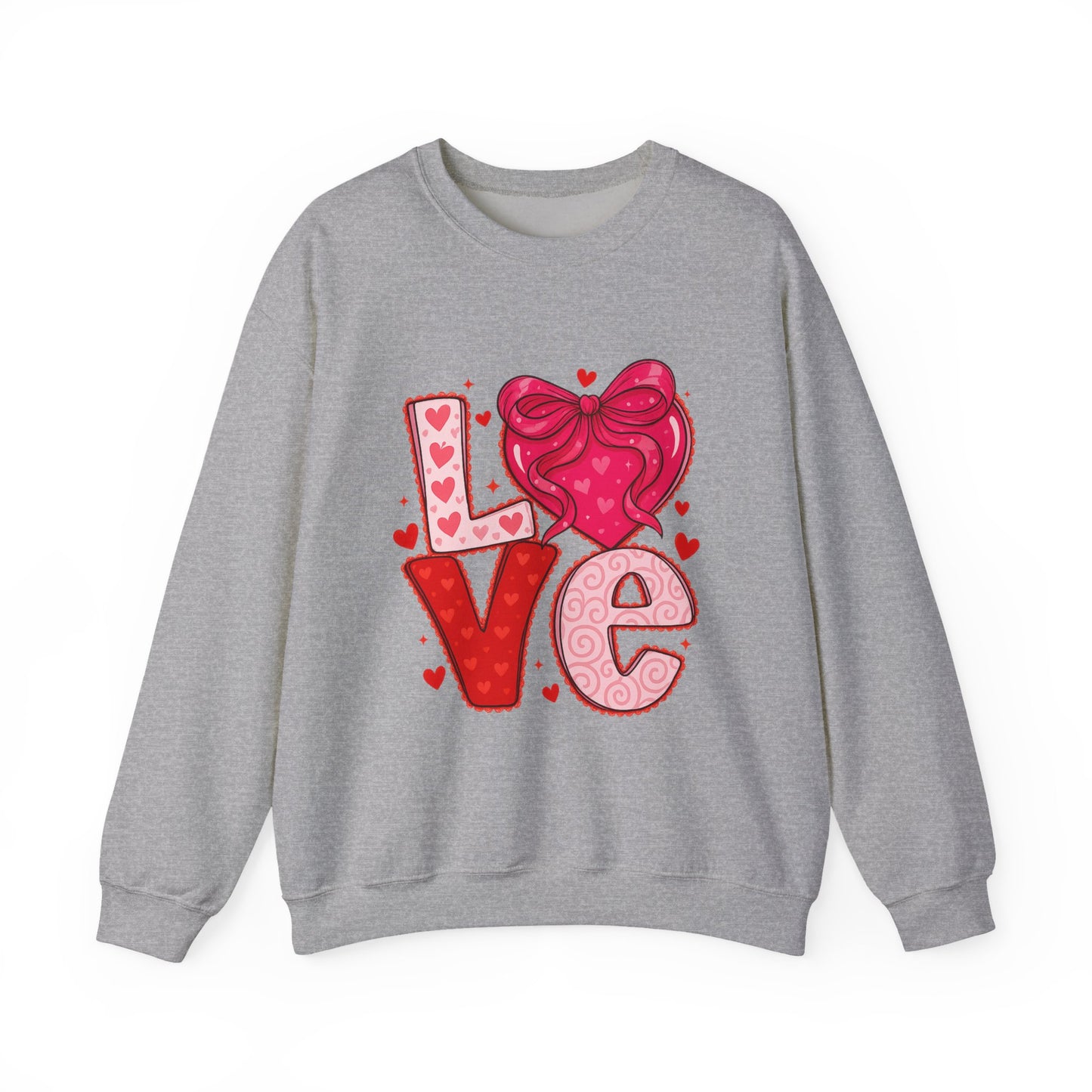Coquette Love Crewneck Sweatshirt — Feminine Heart Graphic Crewneck