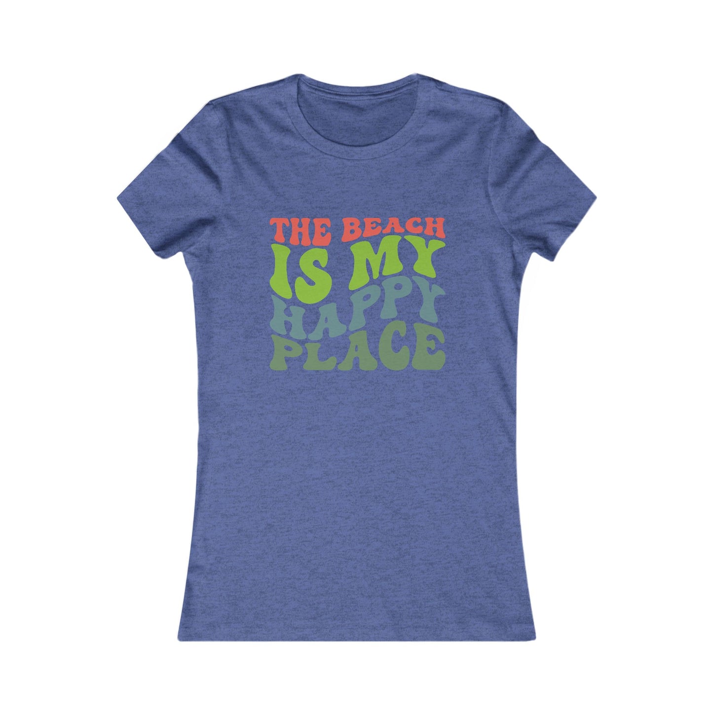 Women's Tee — "The Beach Is My Happy Place" Retro Graphic