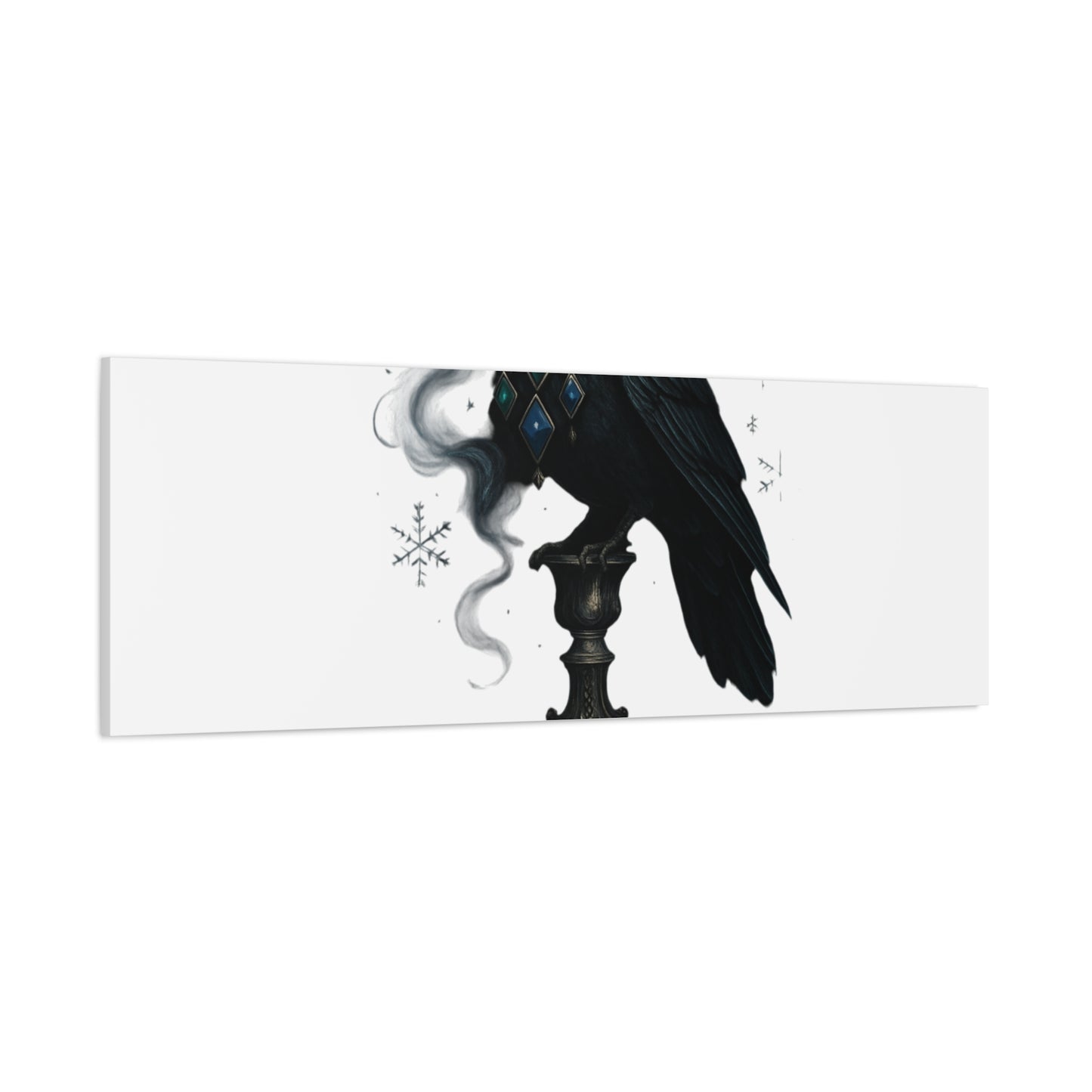Gothic Raven Canvas Art – “Gothic Cheer, Give Me Fear” Matte Stretched Wall Decor
